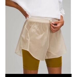 Lululemon Step Out Short Water Repellent Packable 3" Size 4 White Opal